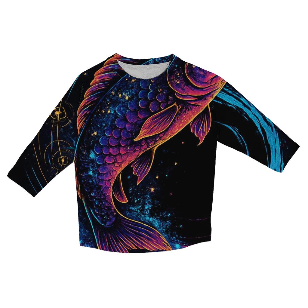 Chrono Koi Through The Gravity Well casual three quarter sleeve shirts