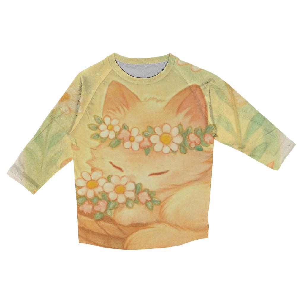 Sunbeam Meadow Basket Kitten designer 3/4 sleeve blouses