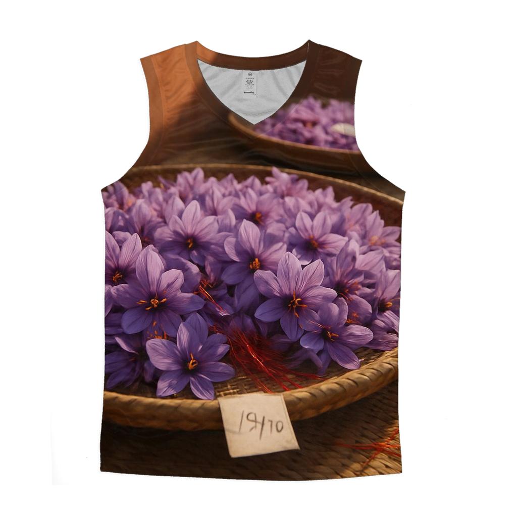 Saffron Crocus Drying Trays In A Mountain Courtyard personalized athletic tanks