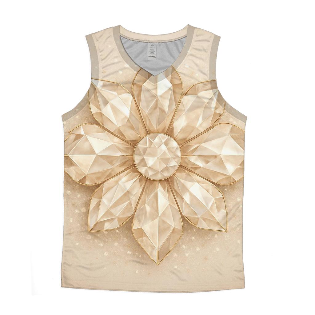 Champagne Facet Blossom designer workout tanks