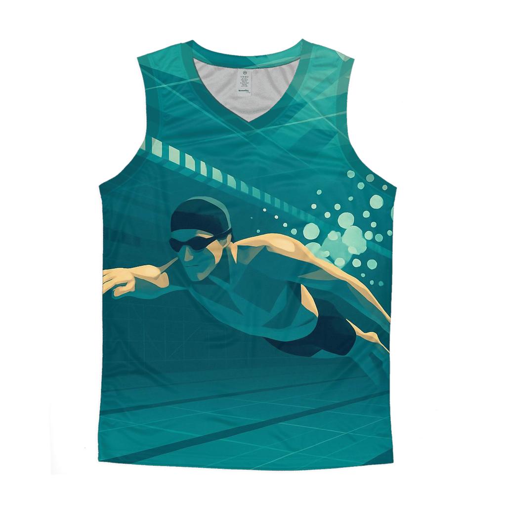 Underwater Pool Sprint Geometry sports performance tank tops