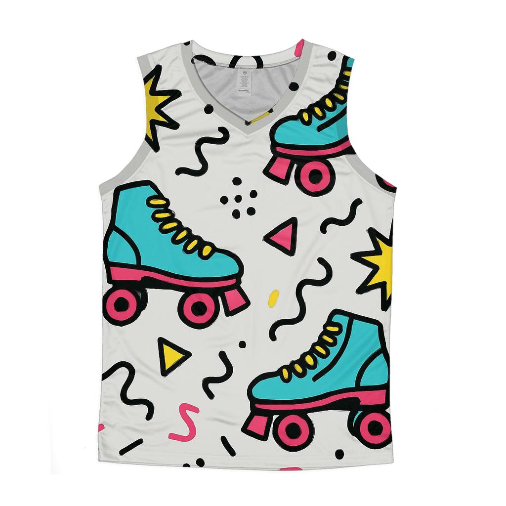 Memphis Roller Rink Confetti cotton sleeveless tops