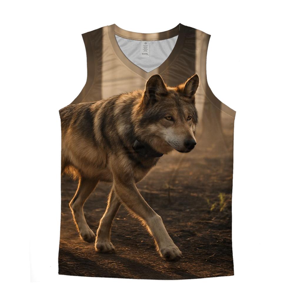 Mexican Gray Wolf In The Post Fire Recovery Zone trendy fitted tank tops
