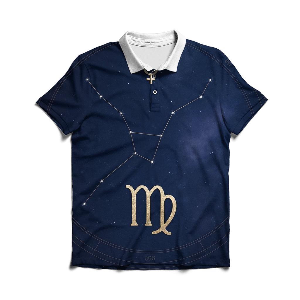 Virgo Mercury Garden Star Chart branded logo polo shirts