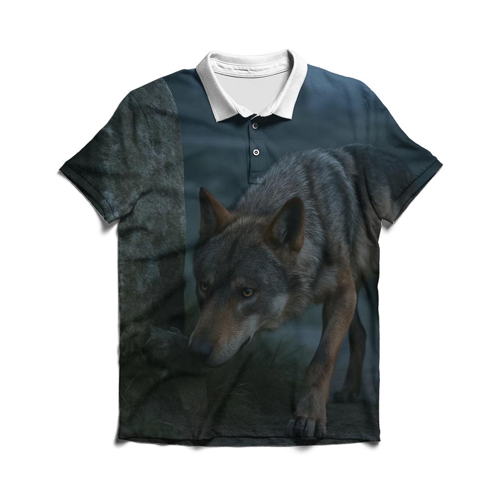 Iberian Wolf At The Transhumance Waystone stylish collar polo tees