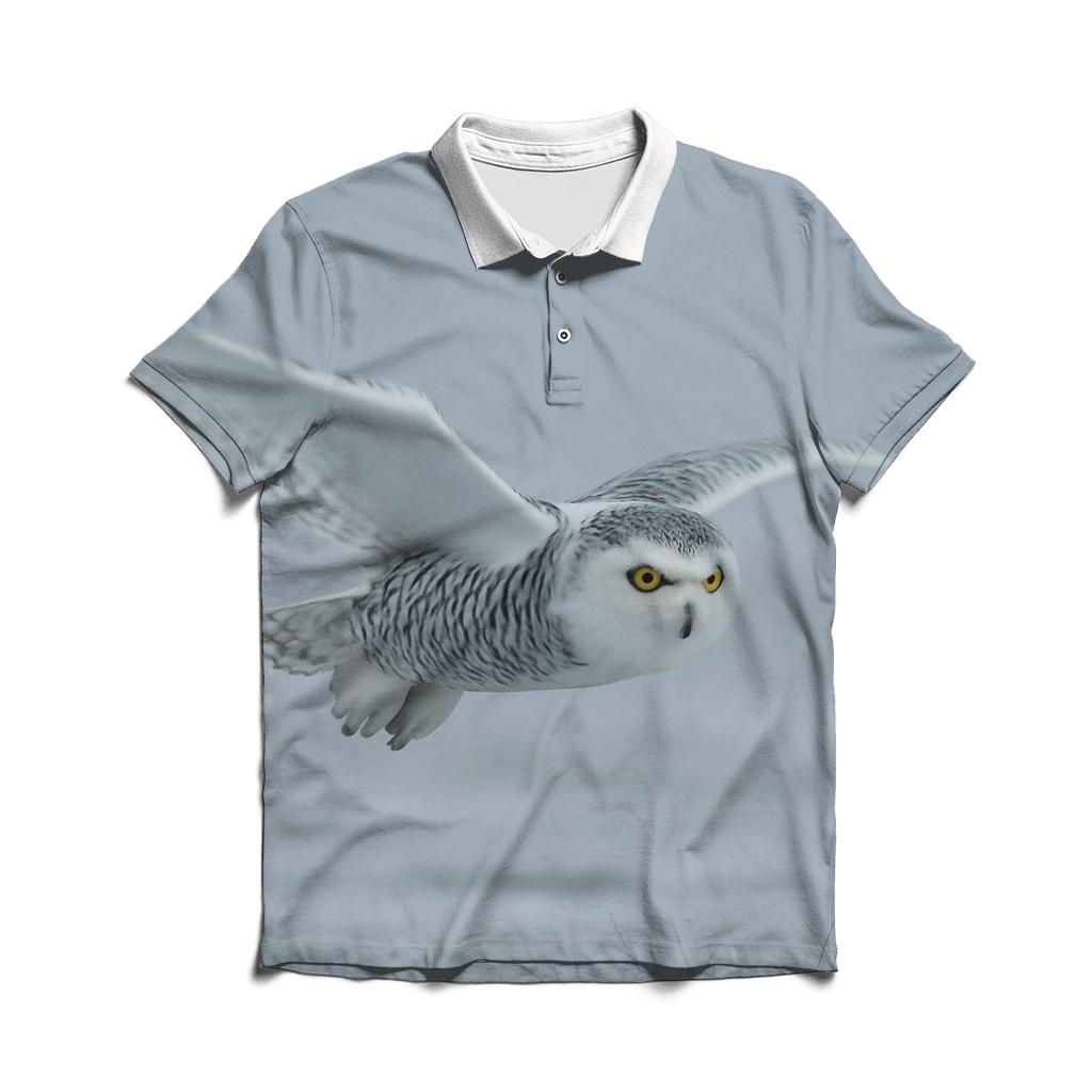 Fogline Forager Snowy Owl custom polo shirts