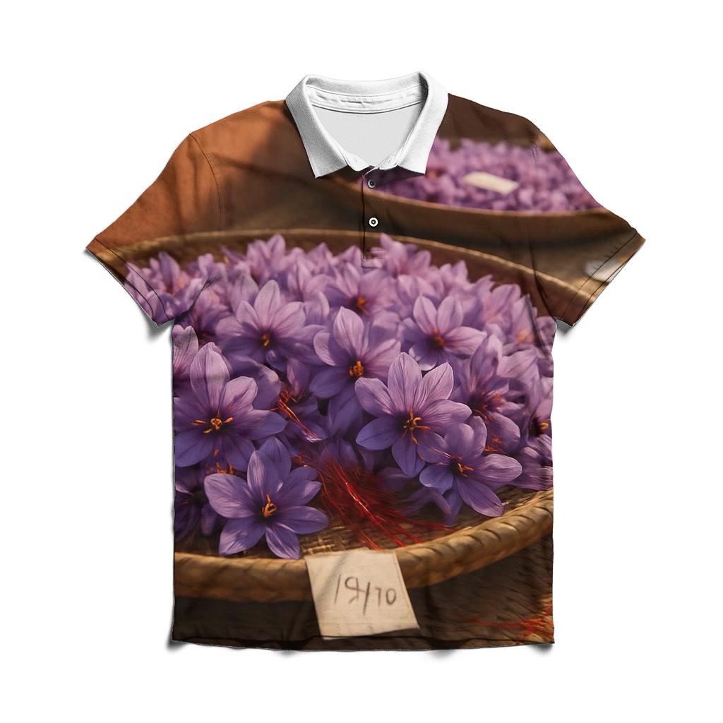 Saffron Crocus Drying Trays In A Mountain Courtyard classic pique polos