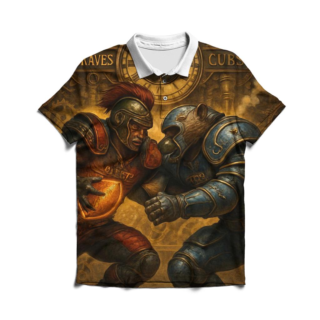 Clockwork Field Duel Braves Versus Cubs casual sports polo shirts