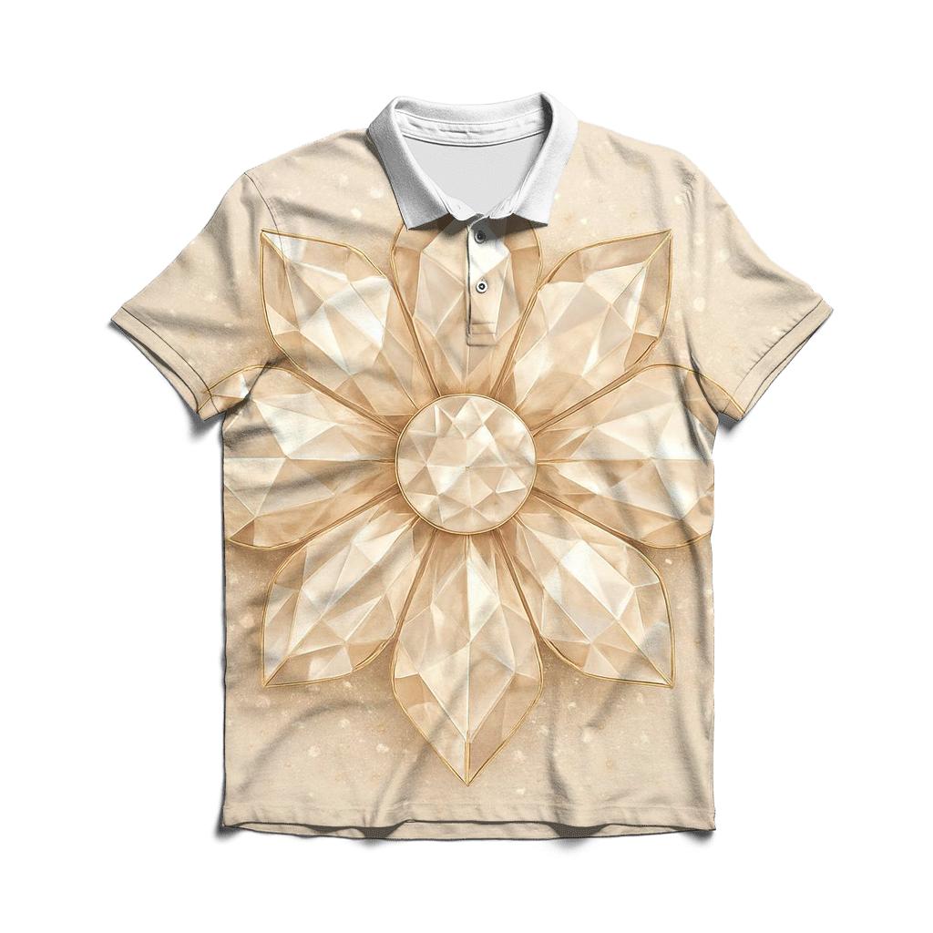 Champagne Facet Blossom premium cotton polo shirts