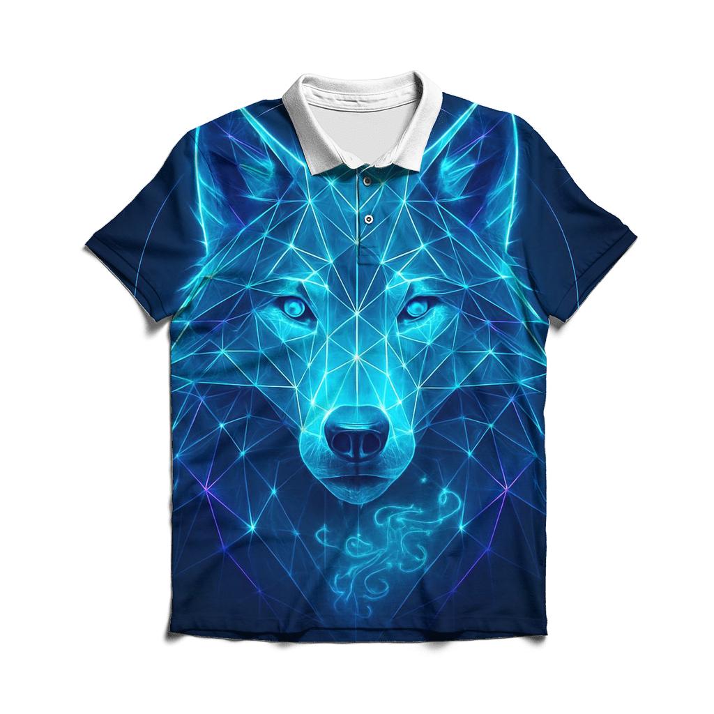 Aurora Lattice Wolf Sentinel casual sports polo shirts