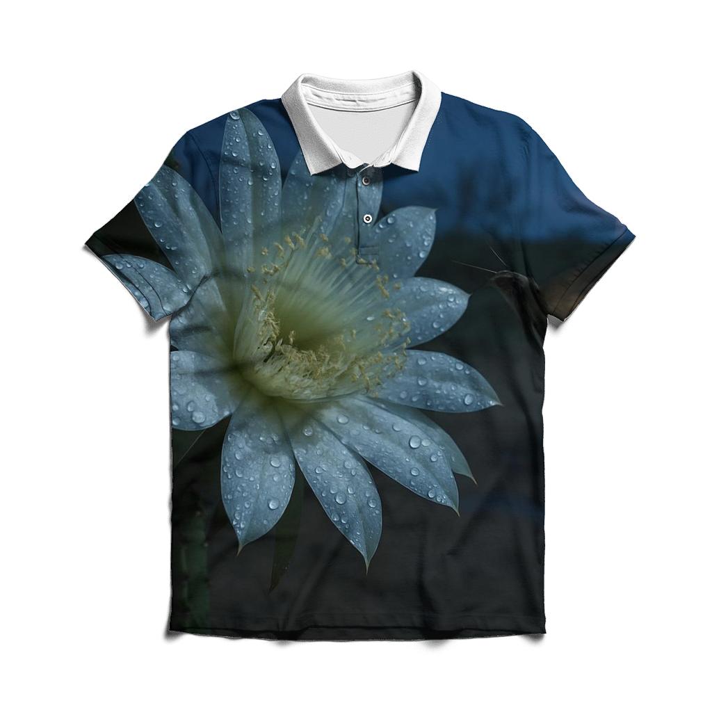 Night Blooming Cereus After Desert Rain designer slim fit polos
