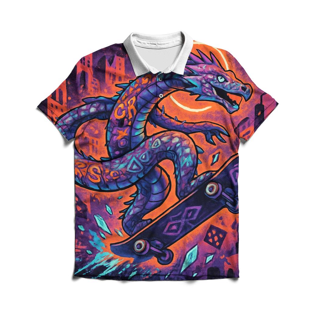Runic Skate Serpent stylish collar polo tees