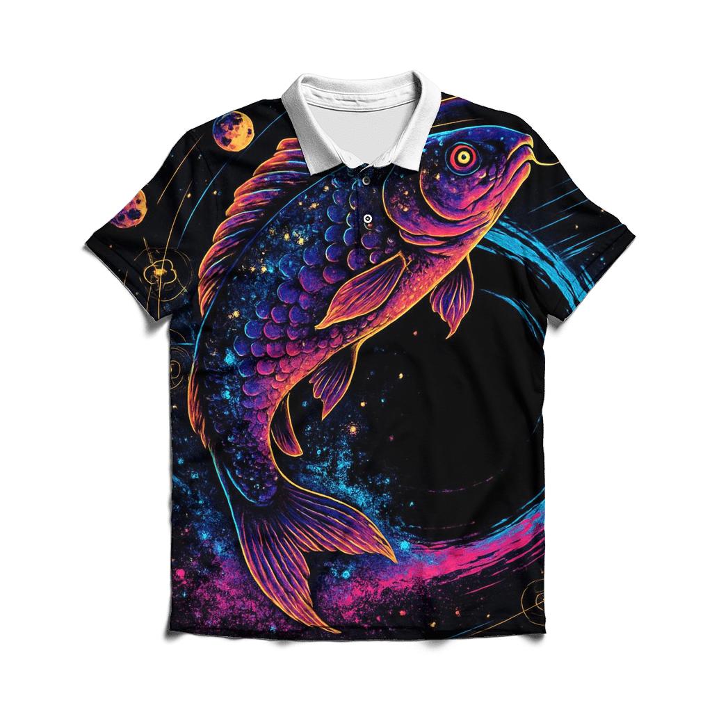 Chrono Koi Through The Gravity Well branded logo polo shirts