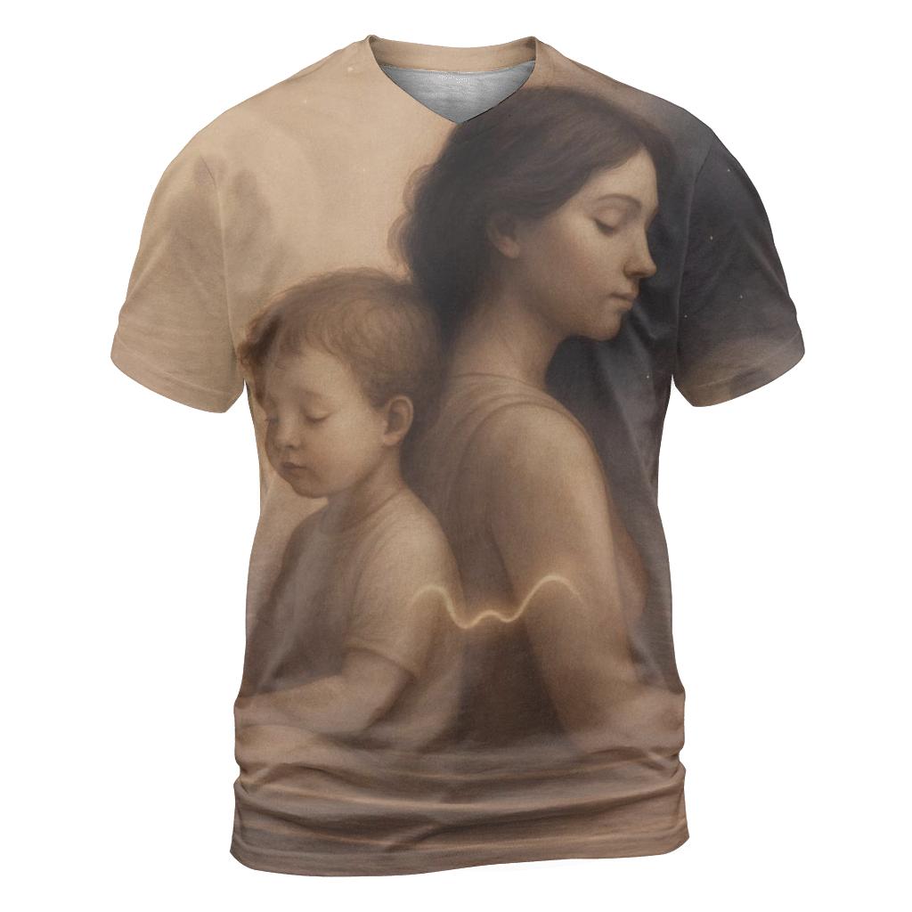 The Pulse Beneath The Years A Mother And Child Sharing One Quiet Rhythm designer pattern shirts