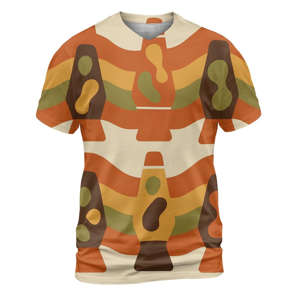 Groovy Lava Lamp Silhouette Waves creative print fashion shirts