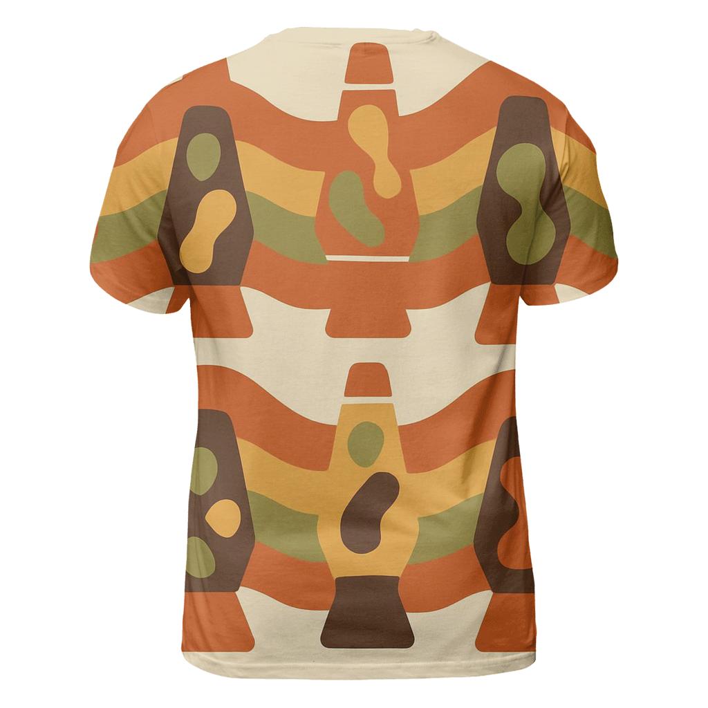 Groovy Lava Lamp Silhouette Waves creative print fashion shirts