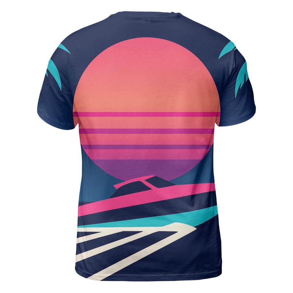 Miami Vice Speedboat Silhouette creative print fashion shirts