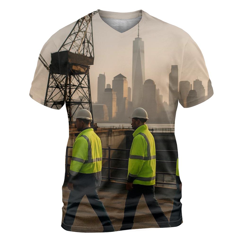 Brooklyn Navy Yard Shift Change With Lower Manhattan Beyond statement graphic shirts