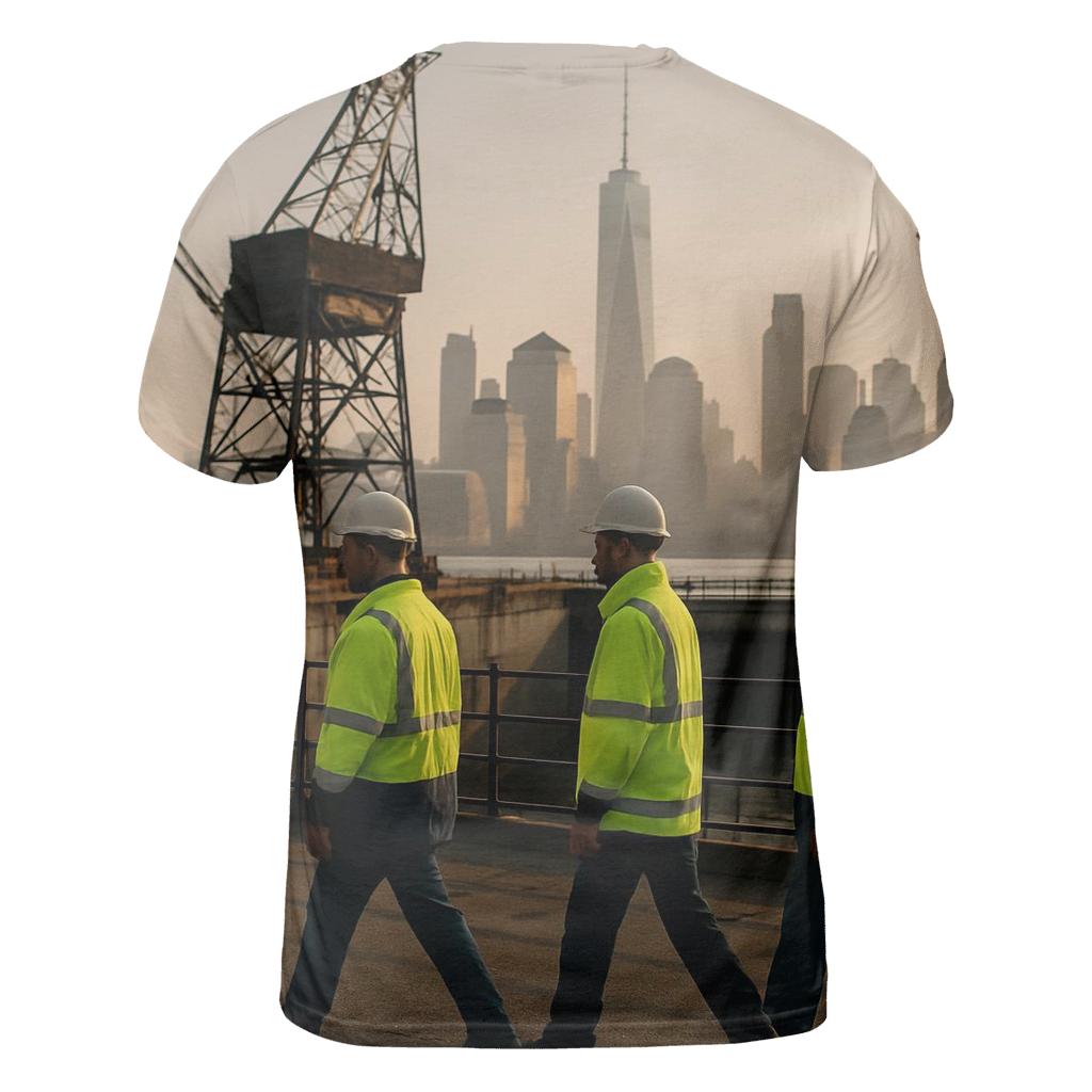 Brooklyn Navy Yard Shift Change With Lower Manhattan Beyond statement graphic shirts