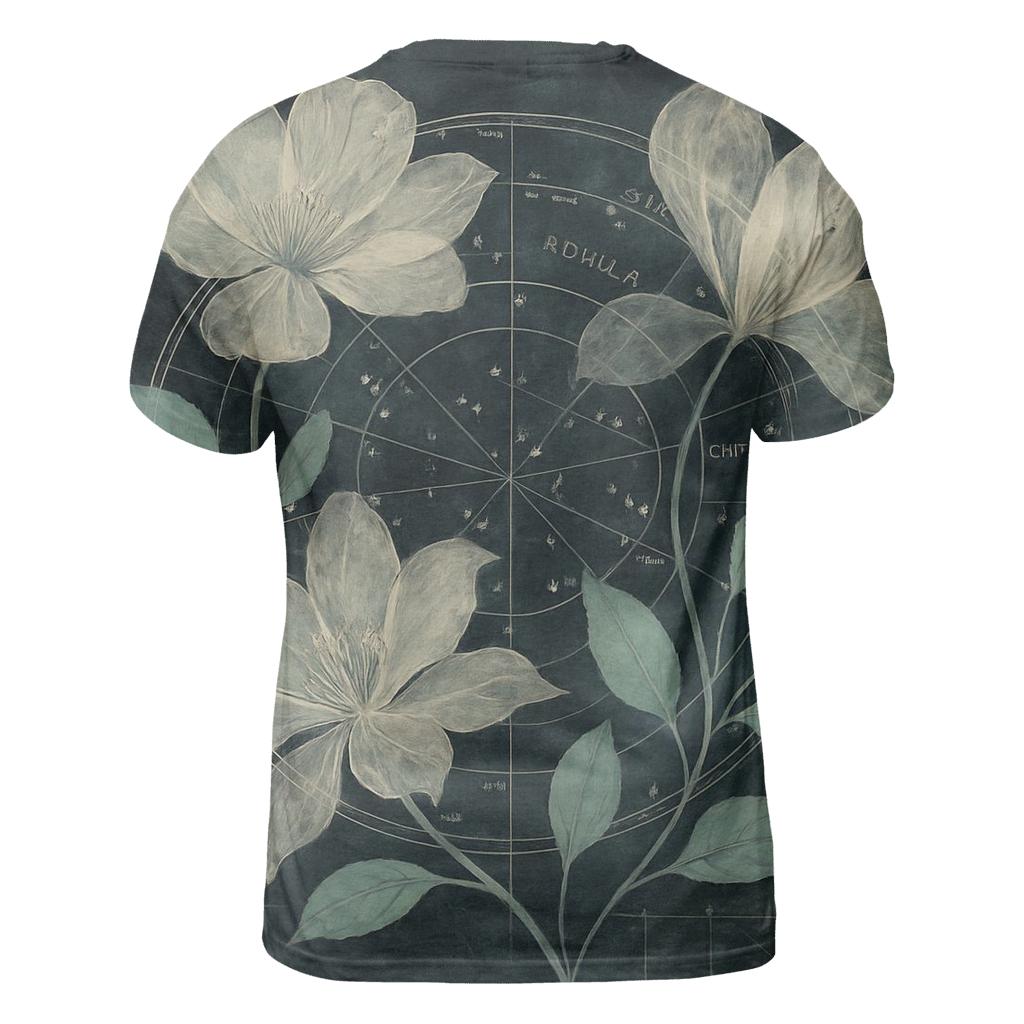 Midnight Botanical Star Chart Collage trendy printed shirt styles
