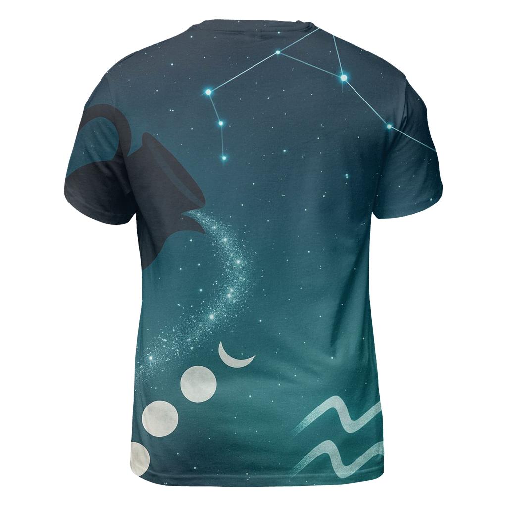Aquarius Lunar Pitcher Constellation Pour creative print fashion shirts