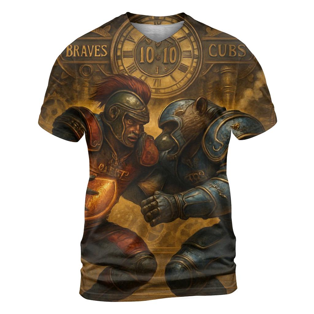 Clockwork Field Duel Braves Versus Cubs trendy printed shirt styles