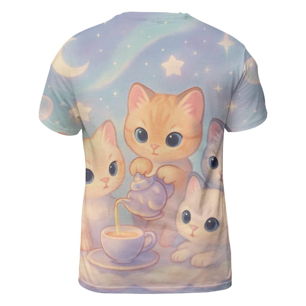 Cloud Tea Party Kittens unique graphic print tees