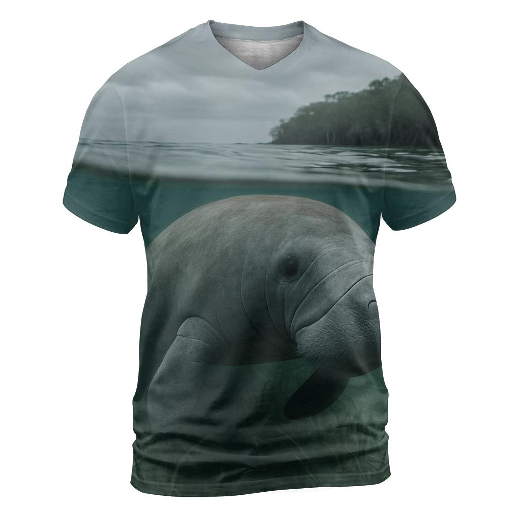 Estuary Drifter West Indian Manatee designer pattern shirts