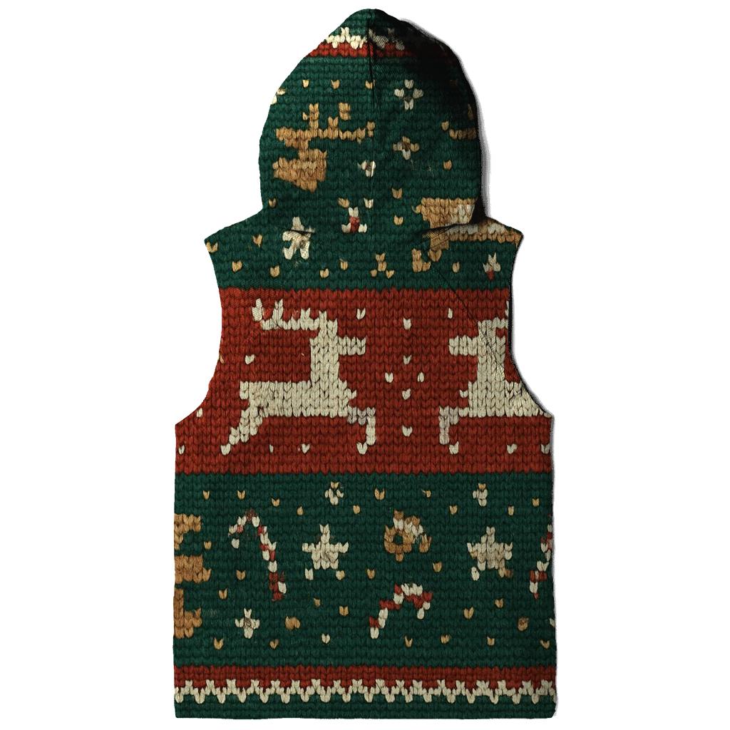 Gingerbread Rocket Reindeer Sweater Stripe Design heavyweight hoodies