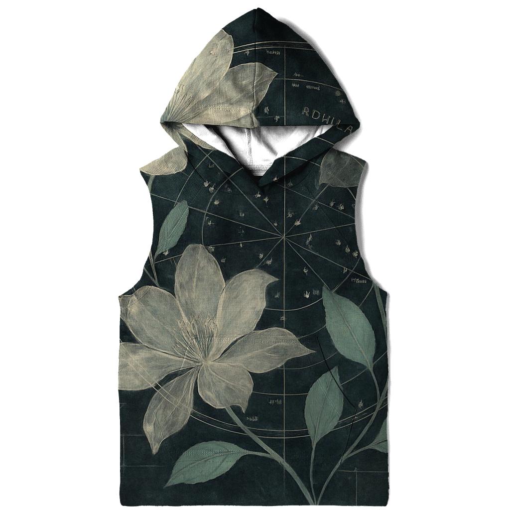 Midnight Botanical Star Chart Collage embroidered hoodies