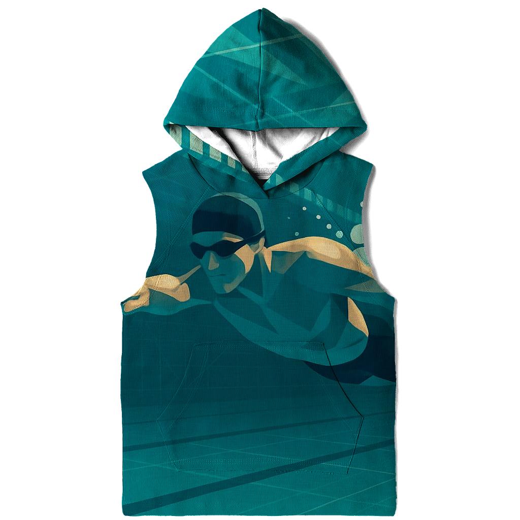 Underwater Pool Sprint Geometry printed hoodies