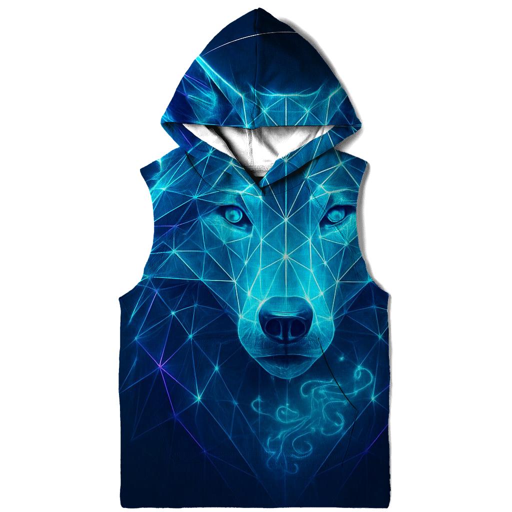 Aurora Lattice Wolf Sentinel designer hoodies