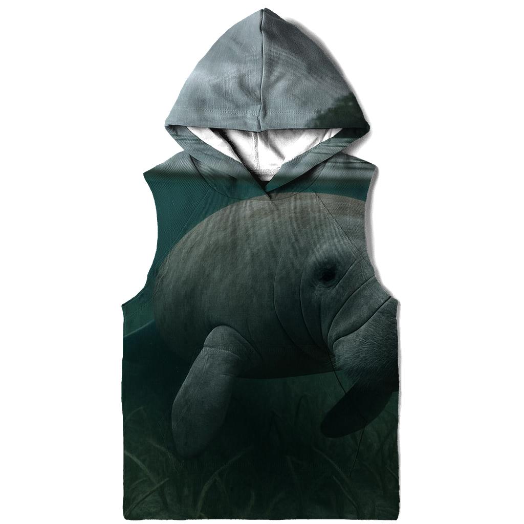Estuary Drifter West Indian Manatee embroidered hoodies