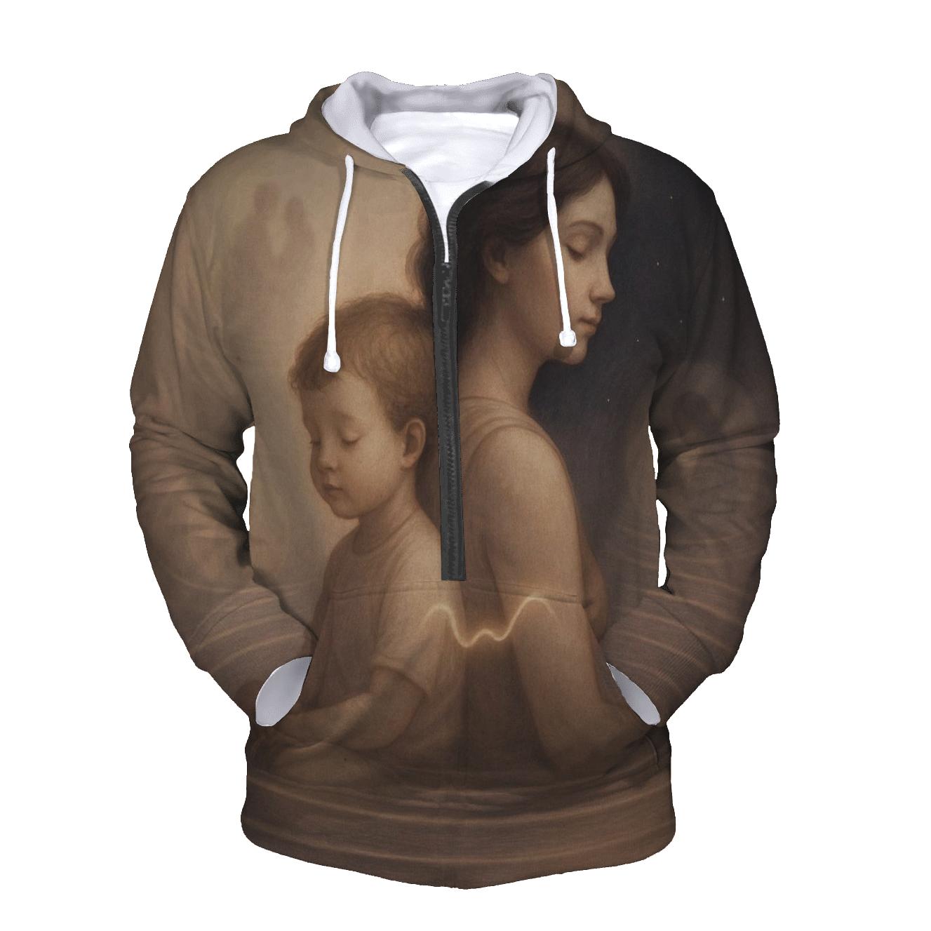 The Pulse Beneath The Years A Mother And Child Sharing One Quiet Rhythm custom hoodies