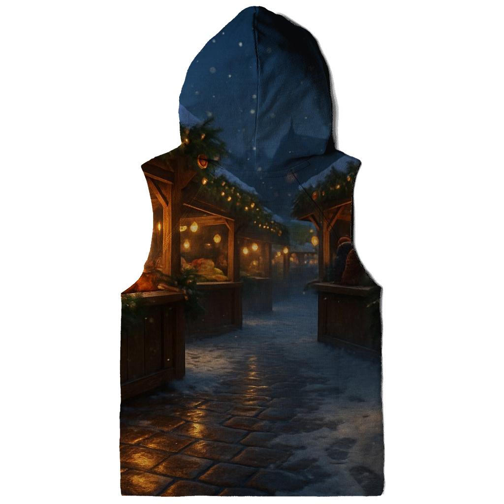 Snowy Christmas Market Under Starry Lanterns hoodies fashion