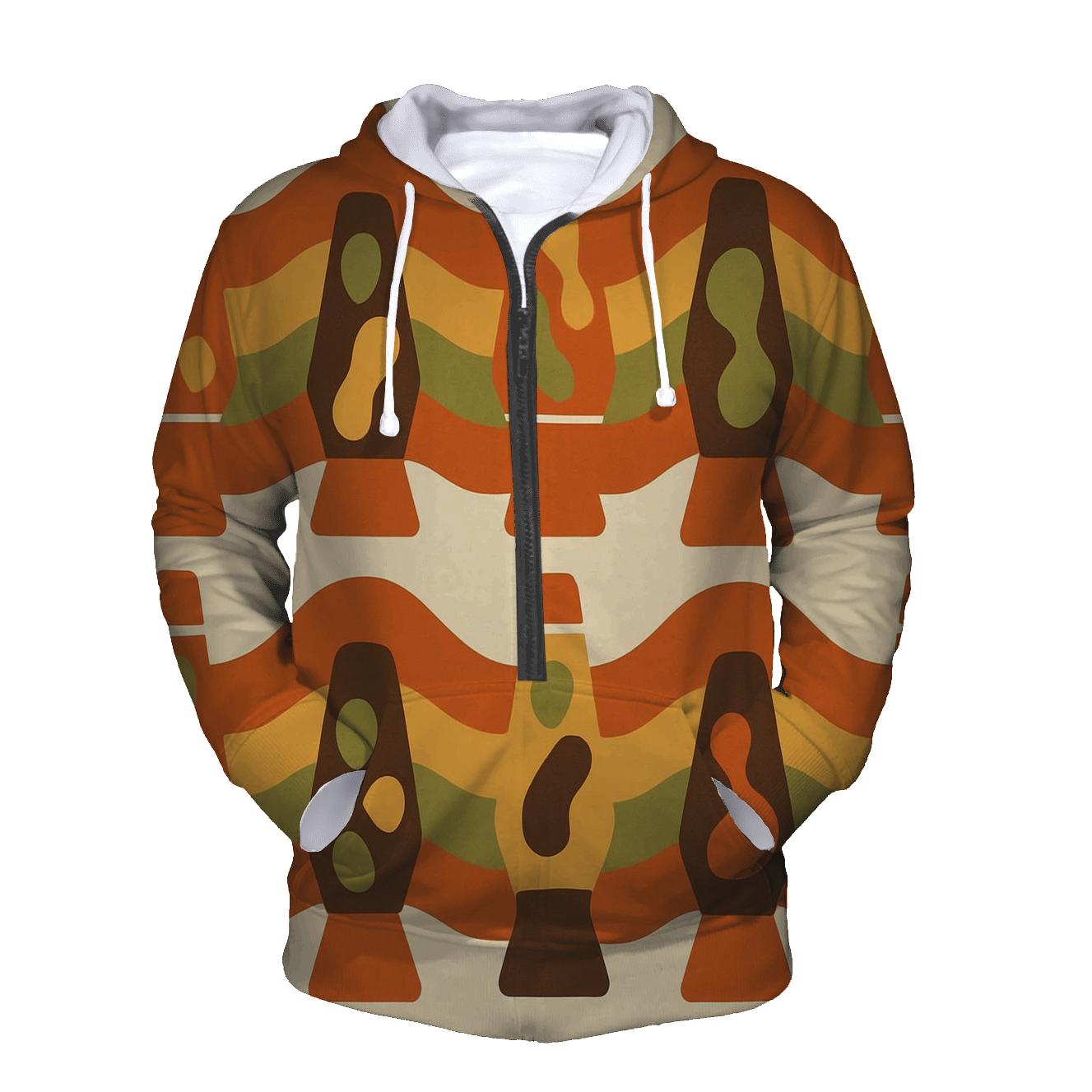 Groovy Lava Lamp Silhouette Waves graphic hoodies