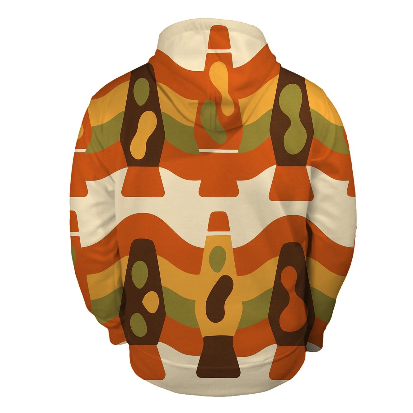 Groovy Lava Lamp Silhouette Waves graphic hoodies