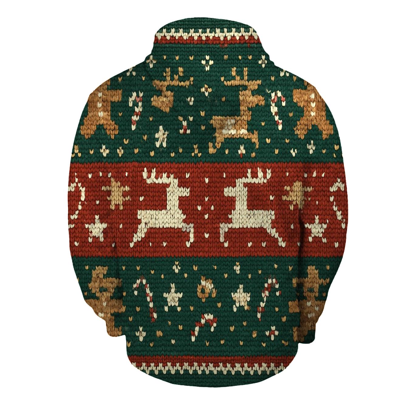 Gingerbread Rocket Reindeer Sweater Stripe Design hoodie designs