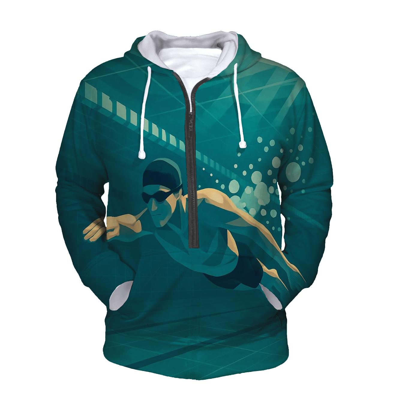 Underwater Pool Sprint Geometry custom hoodies