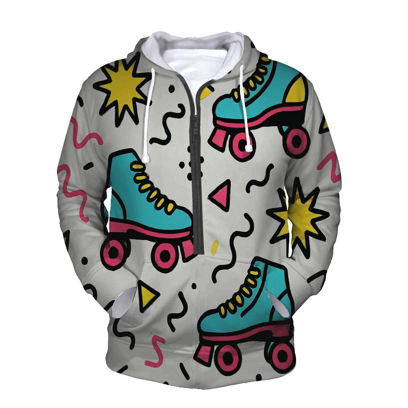 Memphis Roller Rink Confetti zip-up hoodies