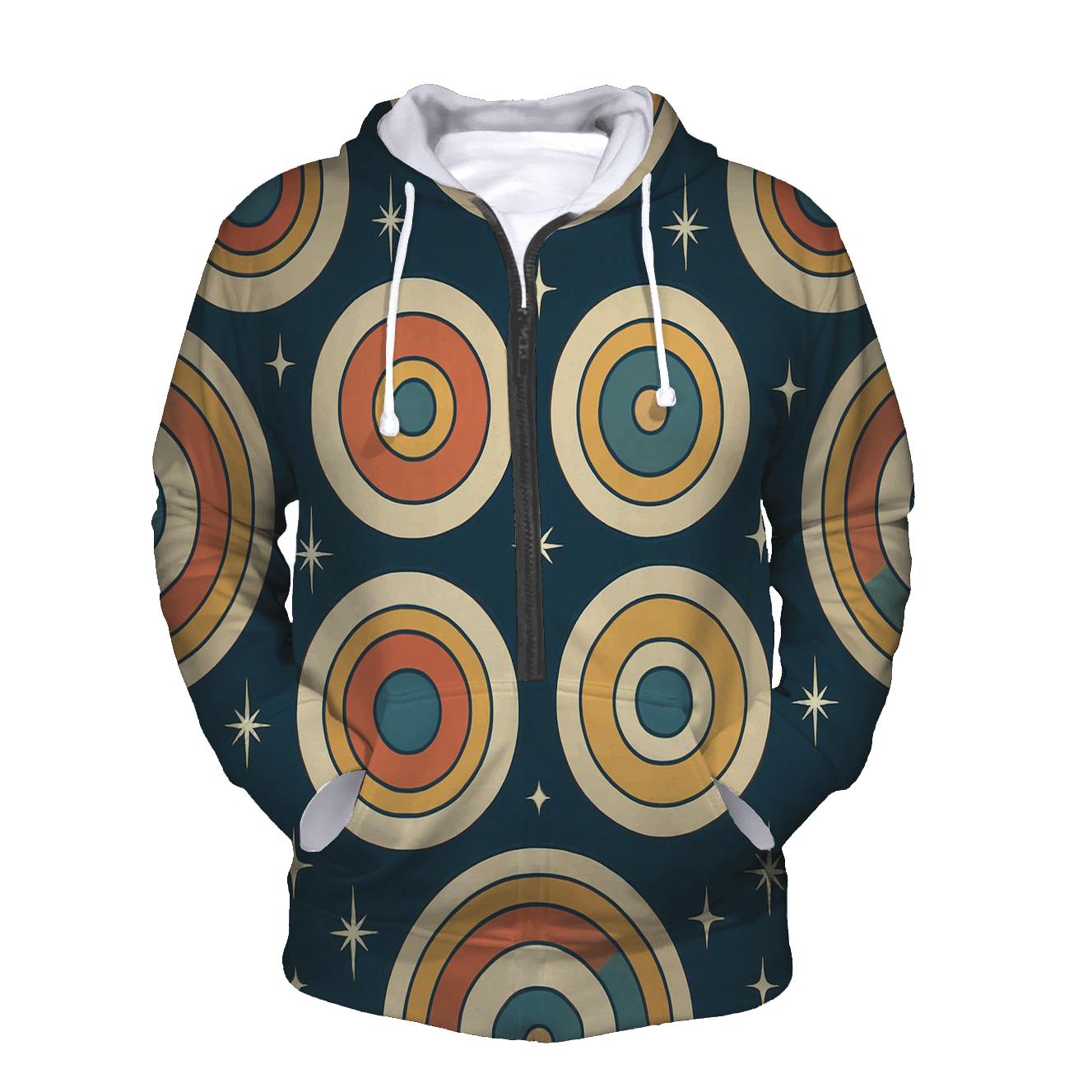 Vinyl Record Orbit Medallions zip-up hoodies