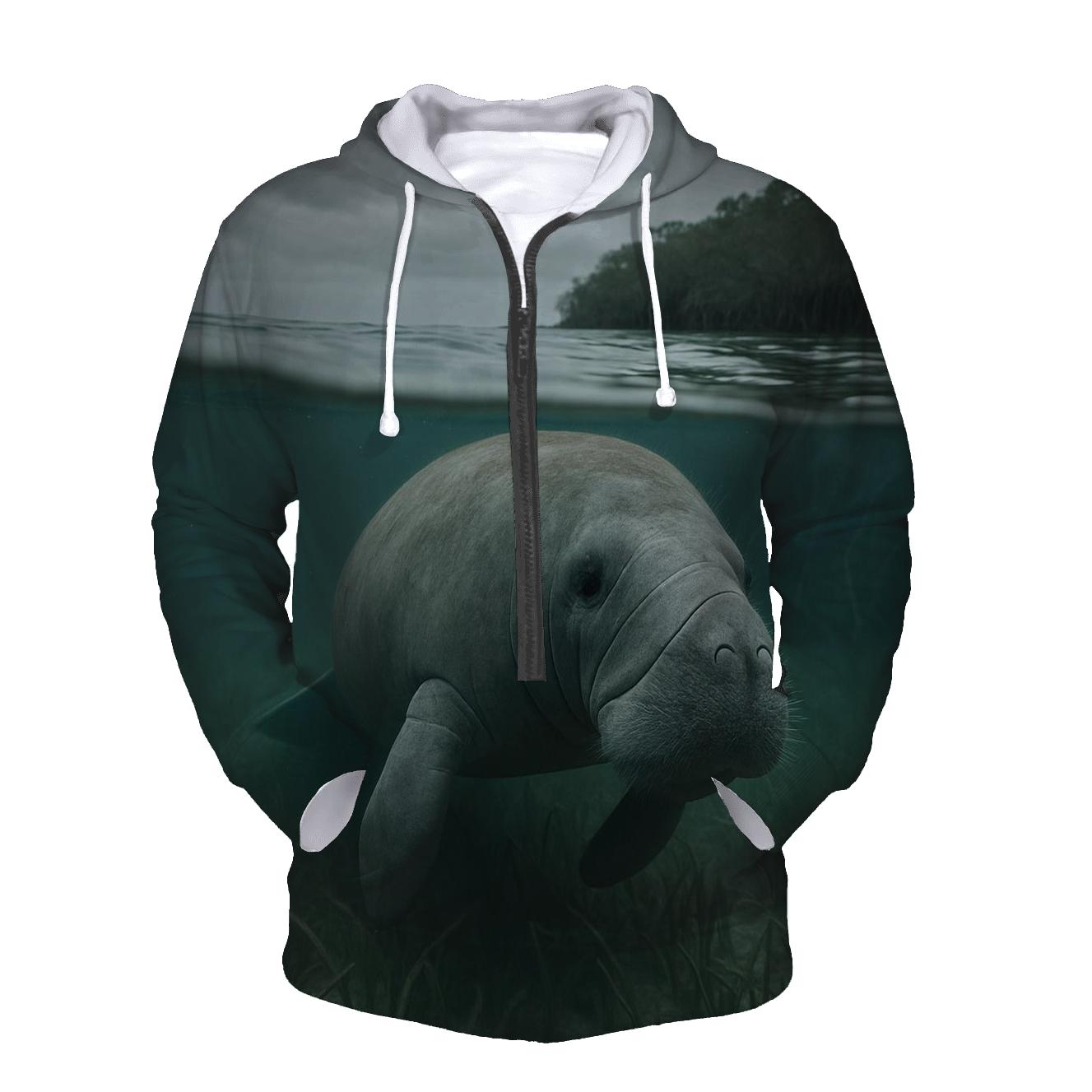 Estuary Drifter West Indian Manatee pullover hoodies