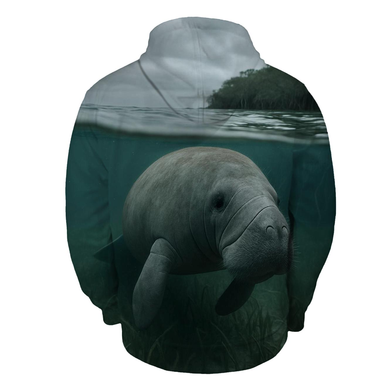Estuary Drifter West Indian Manatee pullover hoodies
