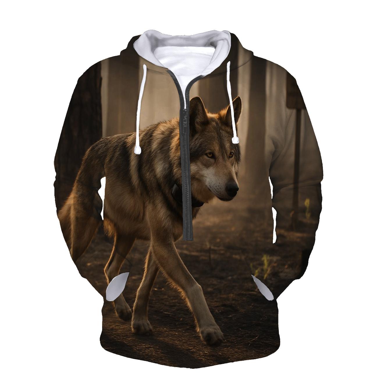 Mexican Gray Wolf In The Post Fire Recovery Zone hoodies fashion