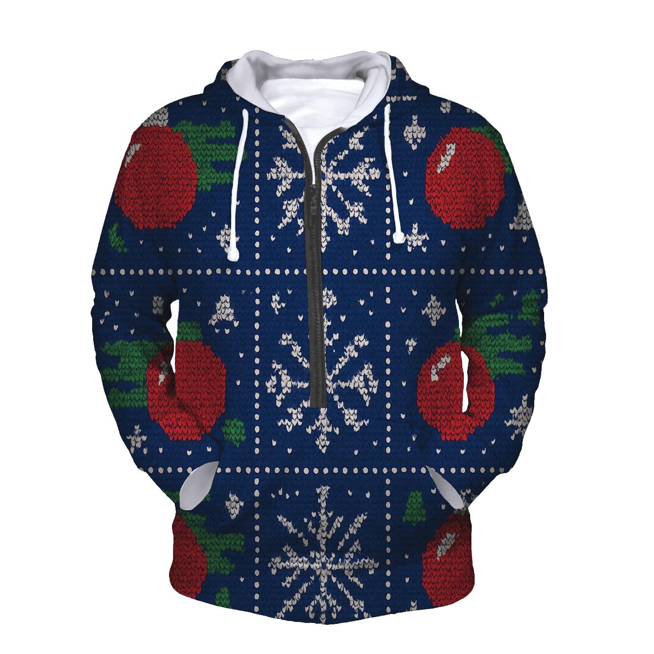 Ornament Comet Carousel Knit Panel Design embroidered hoodies