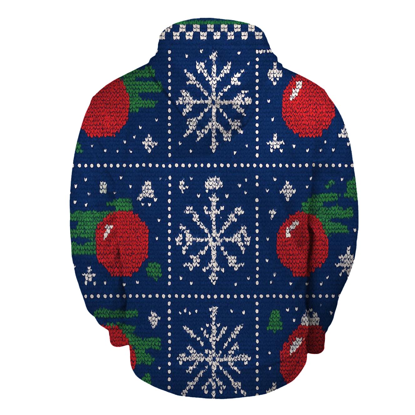 Ornament Comet Carousel Knit Panel Design embroidered hoodies
