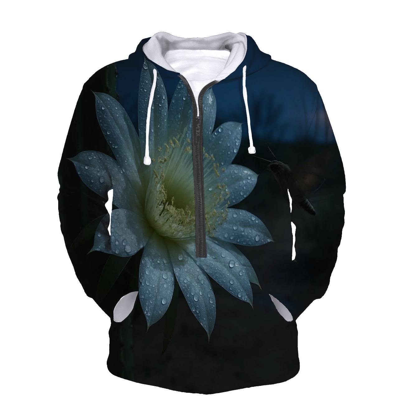 Night Blooming Cereus After Desert Rain printed hoodies