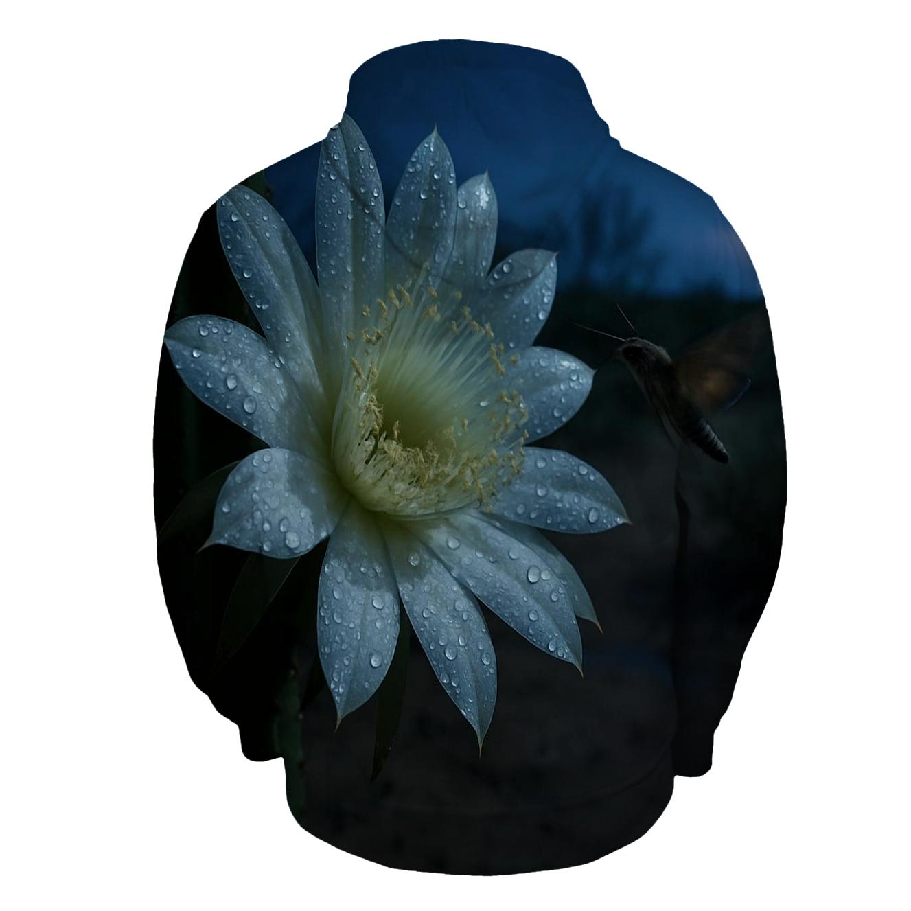 Night Blooming Cereus After Desert Rain printed hoodies