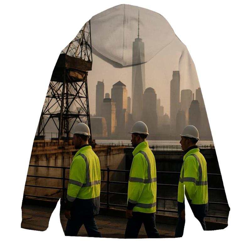 Brooklyn Navy Yard Shift Change With Lower Manhattan Beyond graphic hoodies
