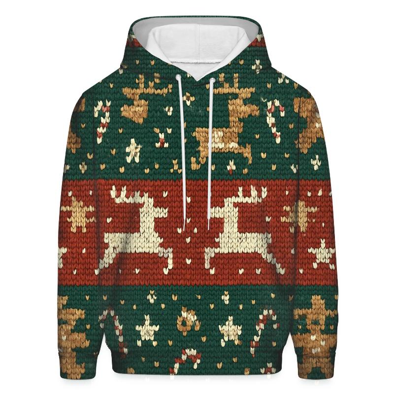 Gingerbread Rocket Reindeer Sweater Stripe Design hoodie designs